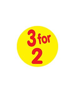 Yellow 3 for 2 Stickers