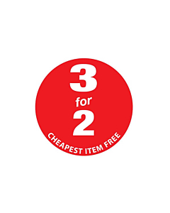 3 for 2 Cheapest Item Free Stickers