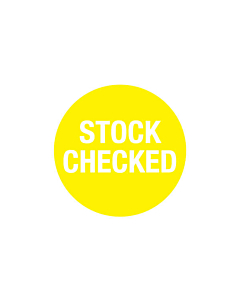 Yellow Stock Checked Labels 30mm