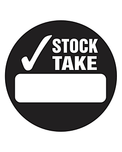Black Stock Take Labels 50mm