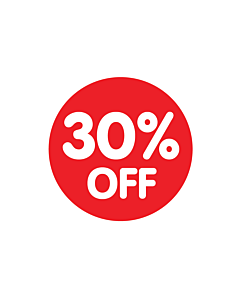 Red 30% Off Stickers