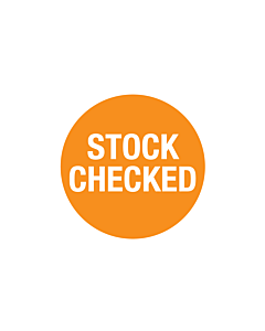 Orange Stock Checked Labels 30mm