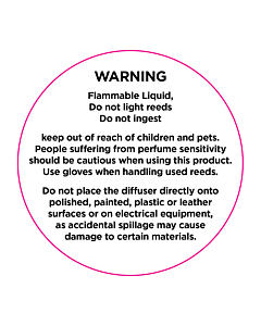 Reed Diffuser Warning Labels 50mm
