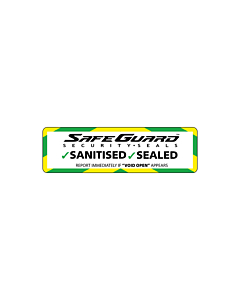 SafeGuard Sanitised / Sealed No Residue Seal Labels 80x25mm