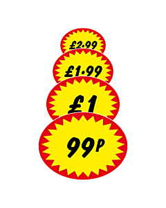Starburst Price Labels 37x28mm
