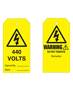 Warning Do Not Remove 440 Volts Tag