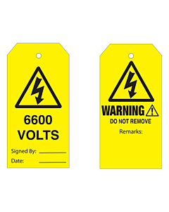 Warning Do Not Remove 6600 Volts Tag