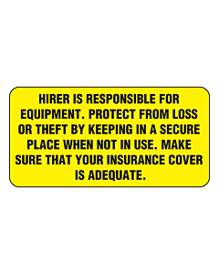 Hirer is Responsible Labels