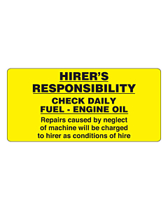 Hirer's Responsibility Labels