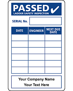 Personalised Ladder Safety Inspection Labels 50x80mm