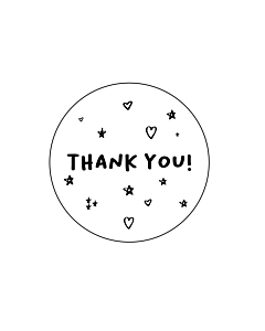 Thank You Stars Stickers 40mm