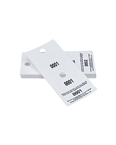 3 Part Cloakroom Hanger Tickets Numbered 0001-0250